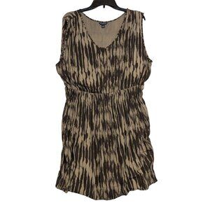 Banana Republic Brown Striped Smocked Waist Stretch Dress Size Xl